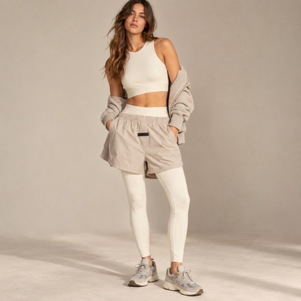 Fear of God Essentials Logo Crop Tank Eggshell Sz M